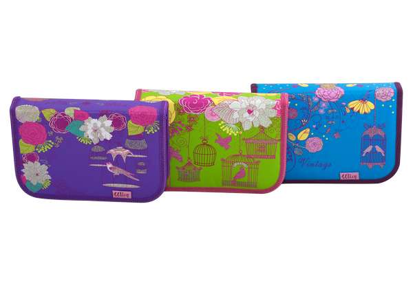 WL-7041  pencil case with one flap, single, "vintage"