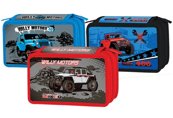 WL-7098  pencil case, double,"Willy motors"