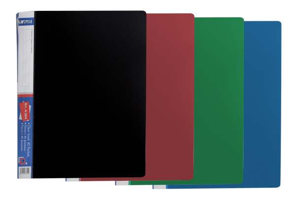 A304  poly file folders A4, 40 sheet protectors