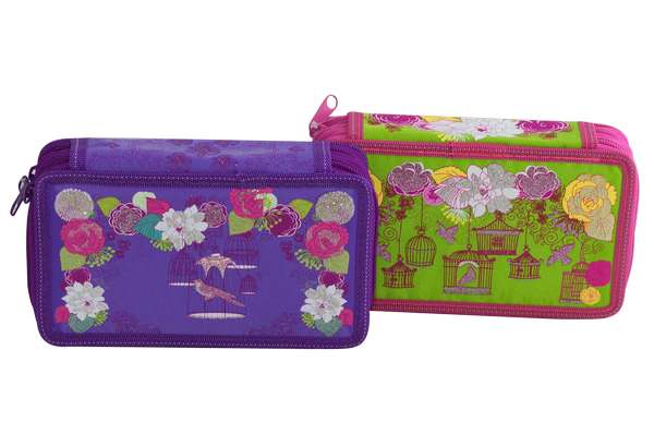 WL-7057  pencil case, double, "vintage"