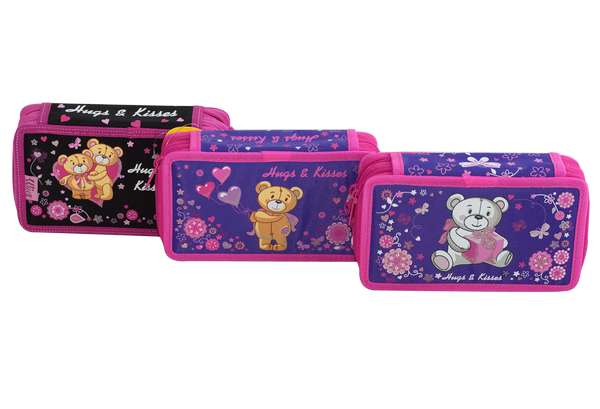 WL-7060  pencil case, double, "bears"