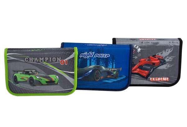 WL-7051  pencil case with two flaps, single, "speed"