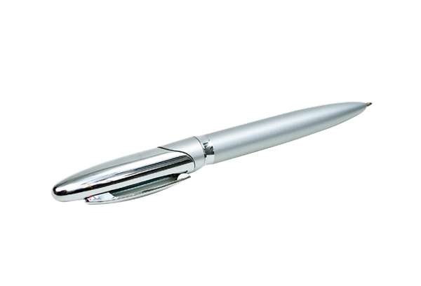 A127  ball pen metal. in transparent plastic display