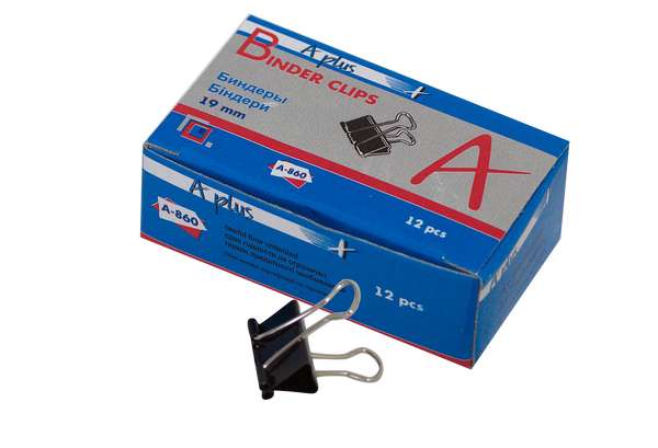 A860  paper clip, 19 mm, black metal