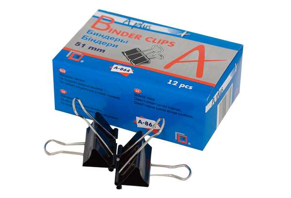 A864  paper clip, 51 mm, black metal