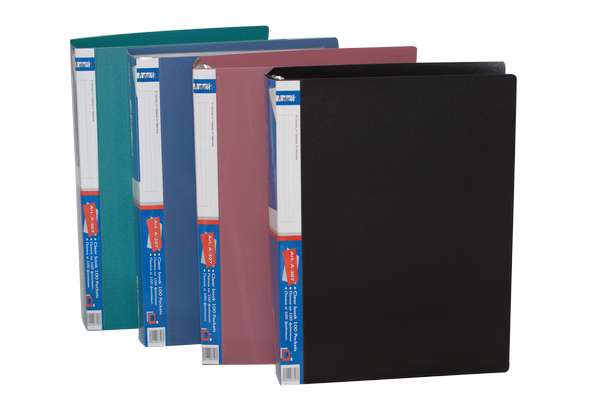 A307  poly file folders A4, 100 sheet protectors