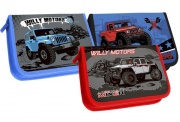 WL-7092  pencil case, single, two flaps, "Willy motors"