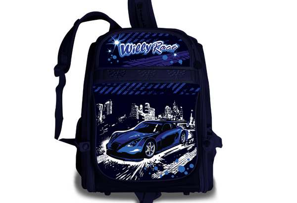 WL826  Schulranzen Willy Super Hard Base,, "Sportwagen", ...